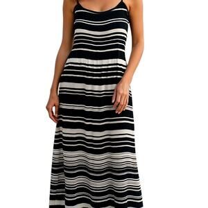 Calvin Klein 4 Black White Long Women's Sleeveless  Sun Dress Miss Size Small S